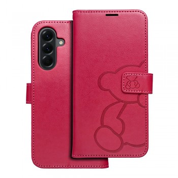 Knížkové pouzdro Mezzo Book pro Samsung Galaxy A56 5G medvídek purpurové