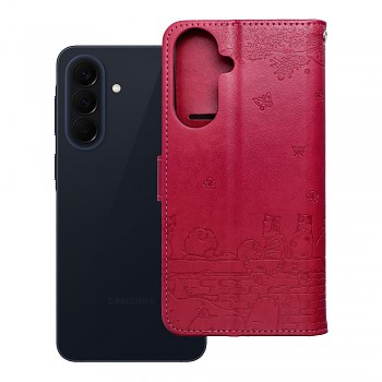 Knížkové pouzdro Mezzo Book pro Samsung Galaxy A57 5G motiv kočky červené