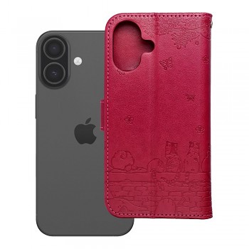 Knížkové pouzdro Mezzo Book pro iPhone 17 / 18 s motivem koček červené