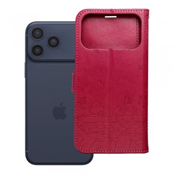 Knížkové pouzdro Mezzo Book pro iPhone 17 Pro Max / 18 Pro Max kočky červené