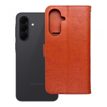 Knížkové pouzdro Mezzo Book pro Samsung A37 s motivem koček hnědé