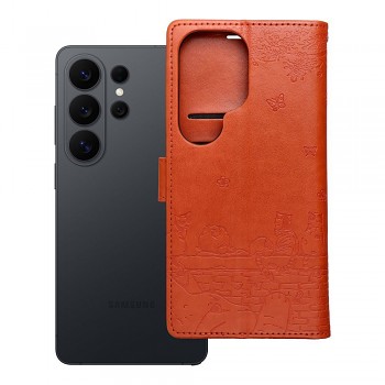 Knížkové pouzdro Mezzo Book pro Samsung Galaxy S26 Ultra kočky hnědé