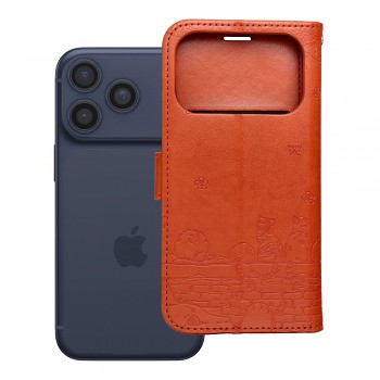 Knížkové pouzdro Mezzo Book pro iPhone 17 Pro / 18 Pro kočky hnědé