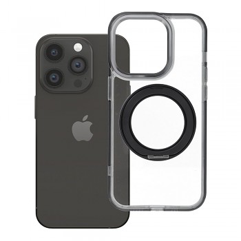 Kryt Frame Circle Stand pro iPhone 14 Pro s podporou MagSafe a stojánkem černý