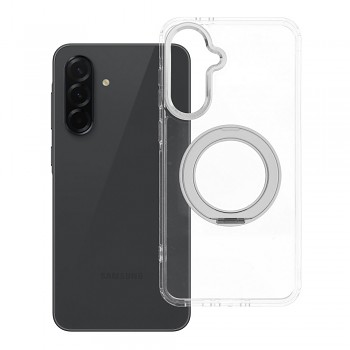 Kryt Frame Circle Stand pro Samsung Galaxy A36 s podporou MagSafe a stojánkem průhledný