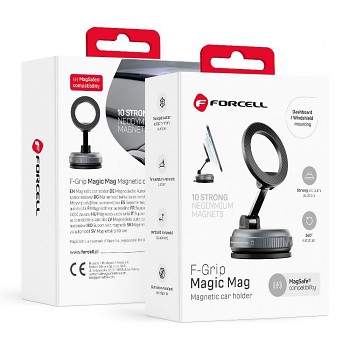 Magnetický držák na mobil do auta Forcell F-Grip Magic Mag kompatibilní s MagSafe na palubní desku a sklo černý