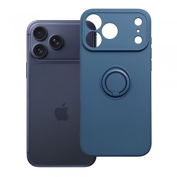 Silikonový kryt s držákem na prst Silicone Ring pro iPhone 18 Pro Max / 17 Pro Max tmavě modrý
