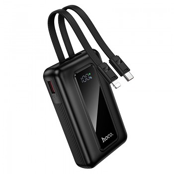 Powerbanka Hoco J162 10000 mAh QC PD 22.5W s integrovanými kabely USB-C a Lightning černá