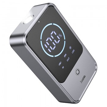 Powerbanka s funkcí startování auta Hoco QS7 10000 mAh 2.4A 18W šedá metalíza