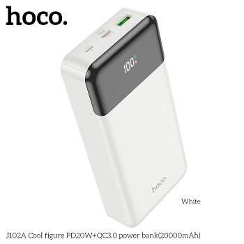 Powerbanka Hoco J102A Cool Figure 20000 mAh QC3.0 PD 3A 20W bílá