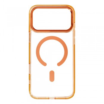 Kryt Frame Clear Hybrid Mag Cover s MagSafe pro iPhone 18 Pro Max / 17 Pro Max oranžový