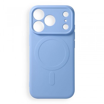 Silikonový kryt Silicone Mag Cover s ochranou fotoaparátu a podporou MagSafe pro iPhone 18 Pro / 17 Pro světle modrý