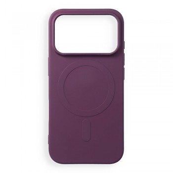 Silikonový kryt Silicone Mag Cover pro iPhone 18 Pro / 17 Pro s podporou MagSafe tmavě třešňový