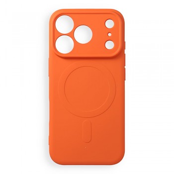 Kryt Silicone Mag Cover pro iPhone 18 Pro / 17 Pro s MagSafe a ochranou fotoaparátu oranžový