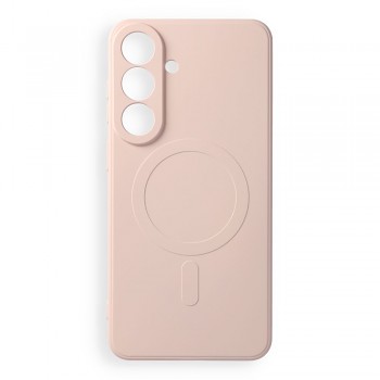 Silikonový kryt Silicone Mag Cover s ochranou fotoaparátu a MagSafe pro Samsung Galaxy S26 FE růžový