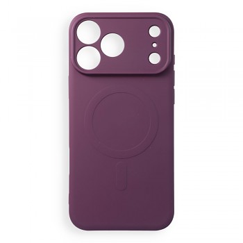 Silikonový kryt Silicone Mag Cover s ochranou fotoaparátu a podporou MagSafe pro iPhone 18 Pro Max / 17 Pro Max tmavě třešňový