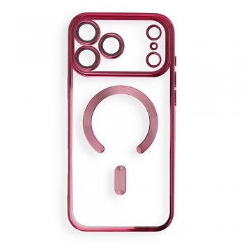 Kryt Electro Mag Cover pro iPhone 18 Pro Max / 17 Pro Max kompatibilní s MagSafe tmavě třešňový