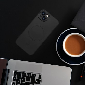 Silikonový kryt Silicone Mag Cover s MagSafe a ochranou fotoaparátu pro iPhone 12 mini černý