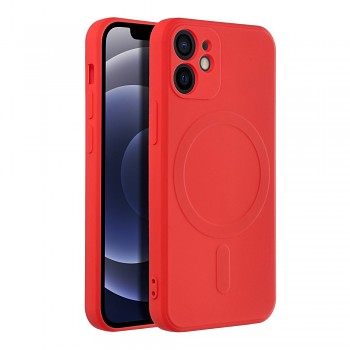 Silikonový kryt pro iPhone 12 mini s podporou MagSafe červený