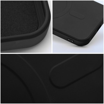 Silikonový kryt pro iPhone 15 Pro s MagSafe a ochranou fotoaparátu černý