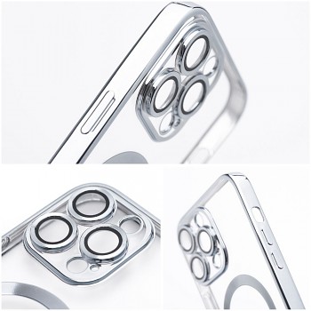 Kryt Electro Mag Cover pro iPhone 13 Pro s MagSafe stříbrný