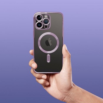 Kryt Electro Mag Cover pro iPhone 11 Pro s podporou MagSafe fialový