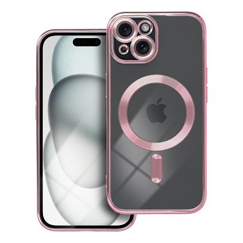 Kryt Electro Mag Cover pro iPhone 15 kompatibilní s MagSafe růžovozlatý