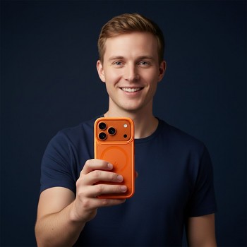 Odolný kryt ROAR Mag Bumper pro iPhone 17 s podporou MagSafe oranžový