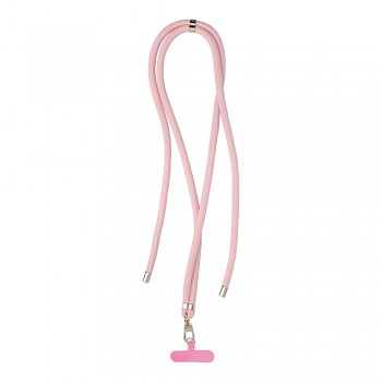 Nastavitelná šňůrka na krk a rameno pro telefon SWING 8mm délka 165cm (82.5cm ve smyčce) světle růžová