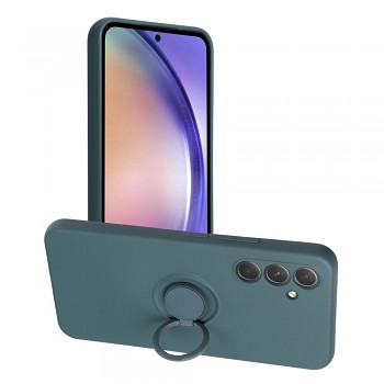 Silikonový kryt s držákem prstenu pro Samsung Galaxy A54 5G zelený