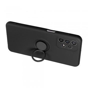 Silikonový kryt s prstýnkem pro Samsung S25 FE černý