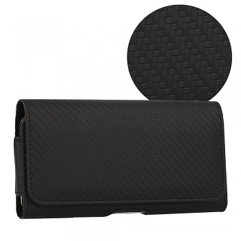HIT Belt Holster velikost XL pouzdro na opasek pro iPhone 17 Pro Max / 16 Pro Max / Samsung Galaxy A55 5G / A53 / S25 / S24 design 3 černé 167x83 mm