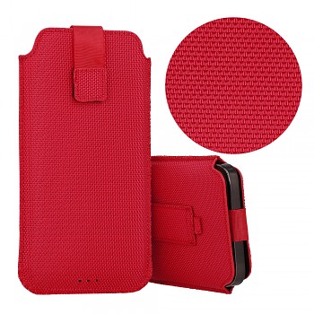 HIT Pouch univerzální zasouvací pouzdro velikost XL pro iPhone 15 / 15 Pro / 16 / 16 Pro a Samsung Galaxy S24 / S24+ / S25 / S25+ / A53 / A55 5G červené