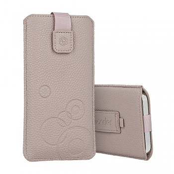 Kapsa na mobil WONDER Deko Pouch Case vel. XL pro iPhone 16 / 16 Pro / 17 Pro / 18 Pro / Samsung S25 / S25 Plus / S26 / S26 Plus / A54 / A56 / Xiaomi 17T cappuccino