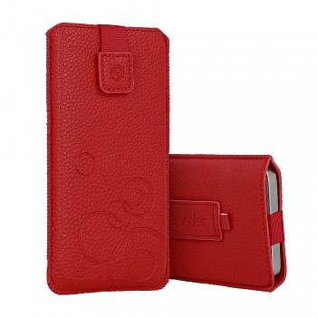 Kapsičkové pouzdro WONDER Deko velikost L pro iPhone 13 mini / 12 mini / SE 2020 / 2022 / 7 / 8 červené