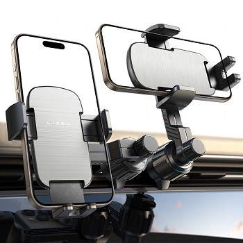 Lisen - Car Holder (YL0223080046) - for Air Vent, Universal, Multi-Angle Adjustment, Secure Fit, 4.7-7.2" - Black