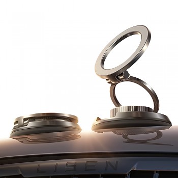Lisen - Car Holder A611 (YL0226020002) - Magnetic Grip, for Dashboard, Foldable, 360° Adjustable - Black