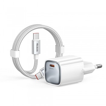 Mcdodo Nano Series CH-8263 síťová nabíječka USB-C 65W GaN s kabelem USB-C 1.2m bílá