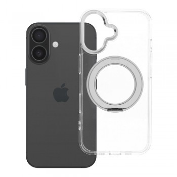 Kryt Frame Circle Stand pro iPhone 16 s MagSafe a stojánkem průhledný