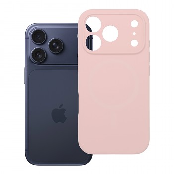 Silikonový kryt Silicone 2mm s ochranou fotoaparátu pro iPhone 18 Pro / 17 Pro pudrově růžový