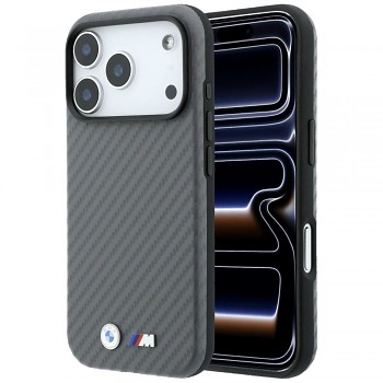 BMW M Carbon Metal Logo MagSafe zadní kryt pro iPhone 18 Pro / 17 Pro šedý