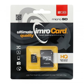 Paměťová karta IMRO microSD 2GB s SD adaptérem