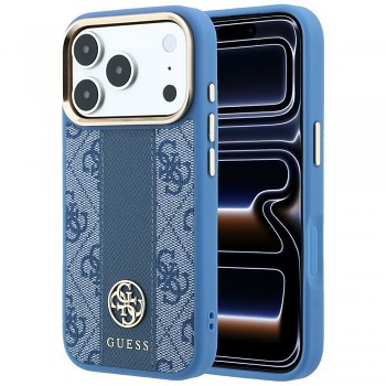 Kryt Guess 4G with Stripe Round and Classic Logos MagSafe pro iPhone 18 Pro / 17 Pro modrý