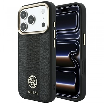 Kryt Guess 4G Stripe Round and Classic Logos MagSafe pro iPhone 18 Pro / 17 Pro černý