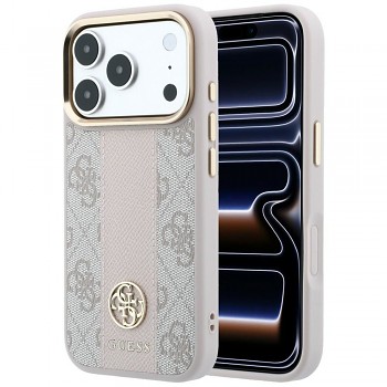 Kryt Guess 4G with Stripe Round and Classic Logos MagSafe pro iPhone 18 Pro / 17 Pro růžový