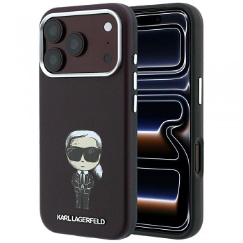 Karl Lagerfeld Smooth Ikonik Sketch kryt pro iPhone 18 Pro Max / iPhone 17 Pro Max s MagSafe vínový