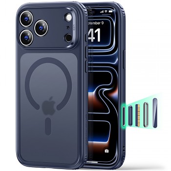 ESR Classic Hybrid HaloLock kryt pro iPhone 18 Pro Max / iPhone 17 Pro Max matný modrý
