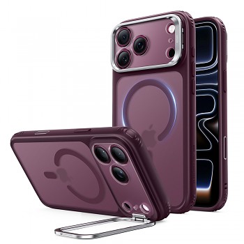 ESR Classic Hybrid HaloLock Kickstand kryt pro iPhone 18 Pro / iPhone 17 Pro matný vínový