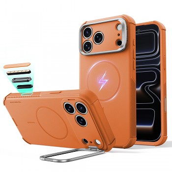 ESR Cyber Armor Kickstand kryt pro iPhone 18 Pro / iPhone 17 Pro oranžový