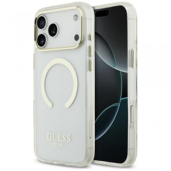 Guess Metal Outline MagSafe GUHMP18XHTRMD kryt pro iPhone 18 Pro Max / iPhone 17 Pro Max zlatý